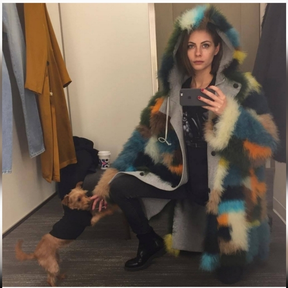 Koche Color Block Feather Hooded Jacket - Picture 10 of 10